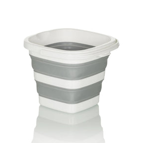 Contenedor plegable CLEAN SILE en gris y blanco con sección central flexible y plegable de hjh OFFICE