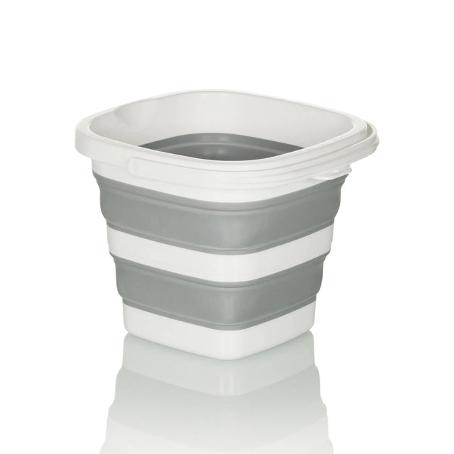 Contenedor plegable CLEAN SILE en gris y blanco con sección central flexible y plegable de hjh OFFICE