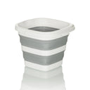 Contenedor plegable CLEAN SILE en gris y blanco con sección central flexible y plegable de hjh OFFICE