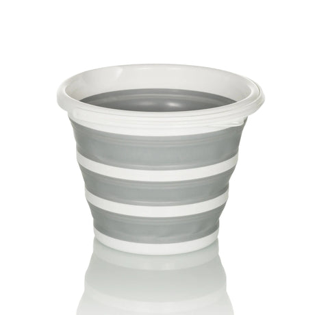Contenedor plegable CLEAN SILR en gris y blanco con cuerpo flexible y plegado de hjh OFFICE