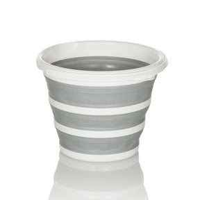 Contenedor plegable CLEAN SILR en gris y blanco con cuerpo flexible y plegado de hjh OFFICE