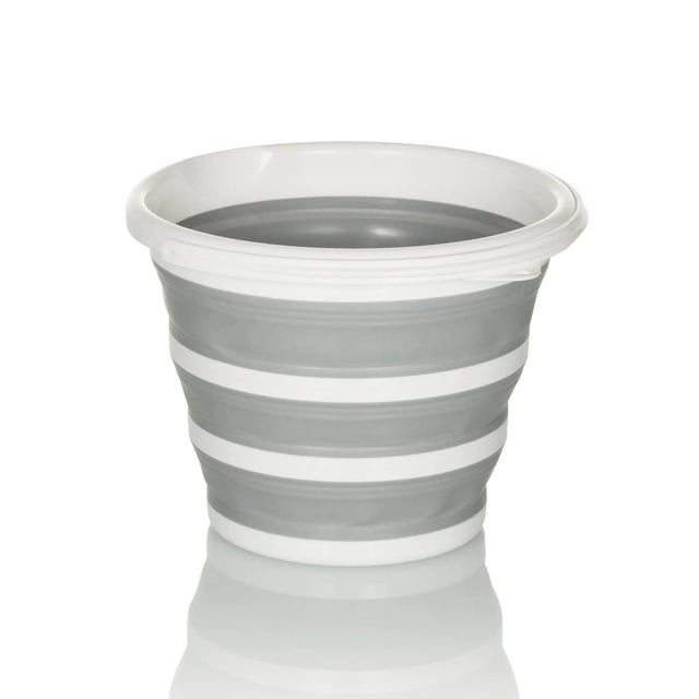 Contenedor plegable CLEAN SILR en gris y blanco con cuerpo flexible y plegado de hjh OFFICE