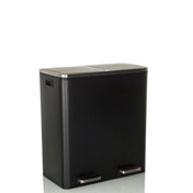 Papelera negra CLEAN XI con dos pedales plateados y tapa de hjh OFFICE