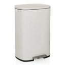Papelera CLEAN XV beige con pedal y tapa de color plateado de hjh OFFICE