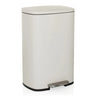 Papelera CLEAN XV beige con pedal y tapa de color plateado de hjh OFFICE