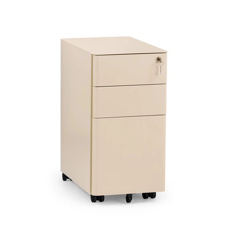 Archivador rodante COLOR I beige de metal con tres cajones y ruedas de hjh OFFICE