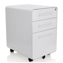 Archivador rodante COLOR PLUS I de metal blanco con tres cajones y ruedas de hjh OFFICE