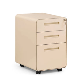 Archivador rodante COLOR PLUS I beige de metal con tres cajones y ruedas de hjh OFFICE