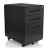 Archivador rodante COLOR PLUS I de metal negro con tres cajones y ruedas de hjh OFFICE