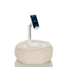 Soporte para teléfono móvil y tableta COMFILAP II beige con base de felpa y brazo articulado blanco de hjh OFFICE