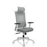 Silla de oficina profesional COMFIO WMH gris con reposacabezas, reposabrazos y base con ruedas de hjh OFFICE