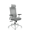 Silla de oficina profesional COMFIO WMH gris con reposacabezas, reposabrazos y base con ruedas de hjh OFFICE