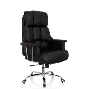 Sillón de oficina profesional COMMANDER negro con tapizado acolchado y base de estrella brillante de hjh OFFICE