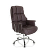 Sillón de oficina profesional COMMANDER marrón con tapizado acolchado y base cromada de hjh OFFICE