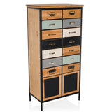 Cómoda CONTINENTO HIGH en varios tonos de madera y colores con estructura de metal negro de hjh LIVING