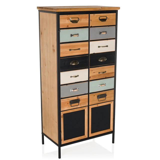 Cómoda CONTINENTO HIGH en varios tonos de madera y colores con estructura de metal negro de hjh LIVING