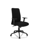 Silla Home Office COSIO I negra con reposabrazos y base con ruedas de hjh OFFICE