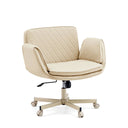 Silla Home Office Criss-Cross 10 en beige con respaldo acolchado y base con ruedas de hjh LIVING