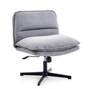 Sillón de diseño Criss-Cross 20 en color gris oscuro con tapizado de tela estructurada y base en estrella negra de hjh LIVING