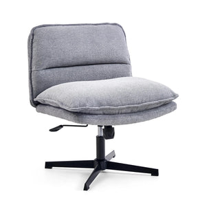 Sillón de diseño Criss-Cross 20 en color gris oscuro con tapizado de tela estructurada y base en estrella negra de hjh LIVING