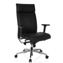Sillón de oficina profesional CURYO en color negro con base de estrella de metal brillante y reposabrazos acolchados de hjh OFFICE