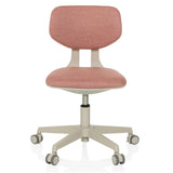 Silla giratoria para niños KIDDY CLASSIC rosa con asiento acolchado y base de cinco ruedas de hjh OFFICE – vista de 360° (vista frontal 0°)