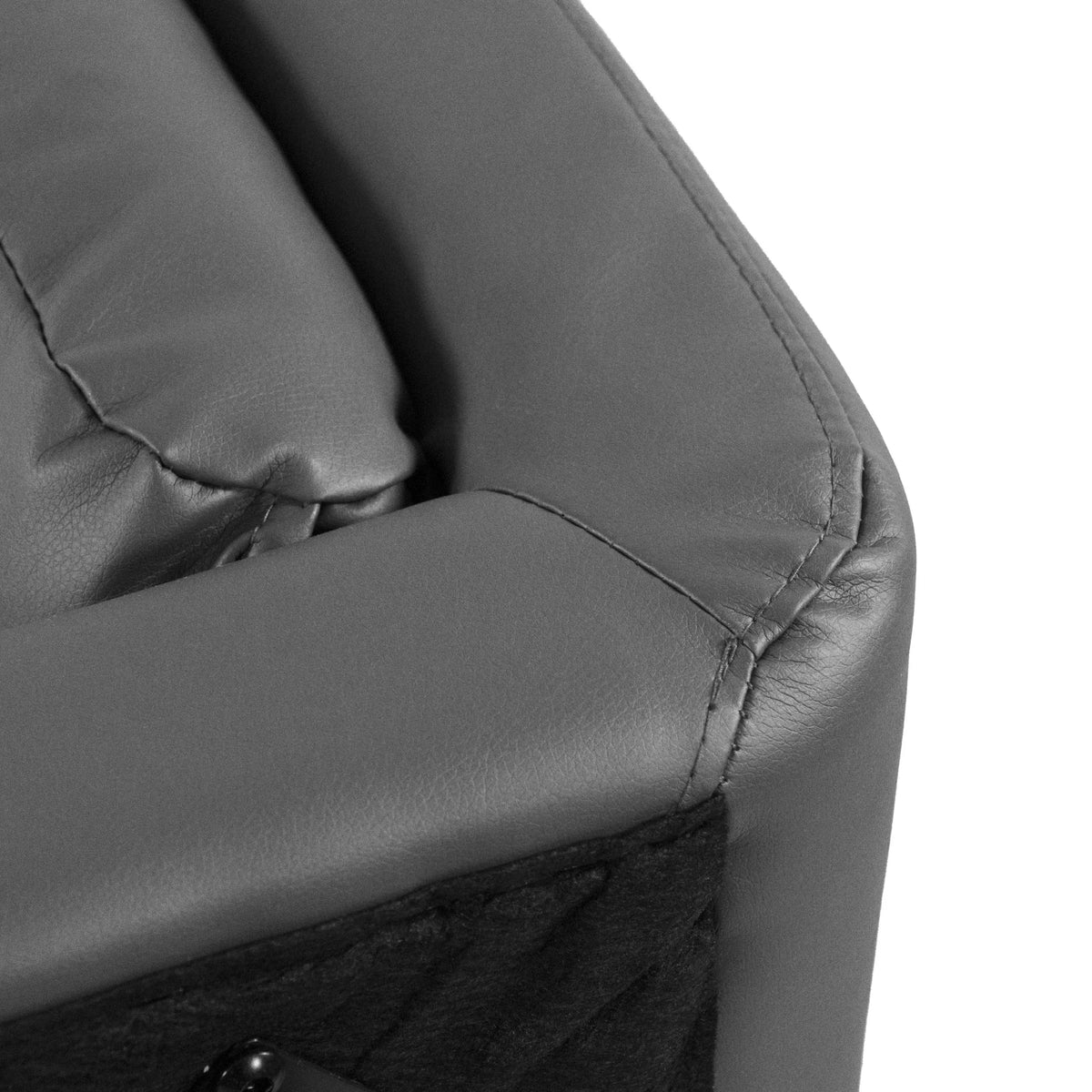 Cubierta de cuero sintético gris y costuras del sofá de diseño VINTALUX de hjh LIVING