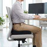 Cojín del asiento MEDISIT II negro sobre una silla de oficina gris claro de hjh OFFICE