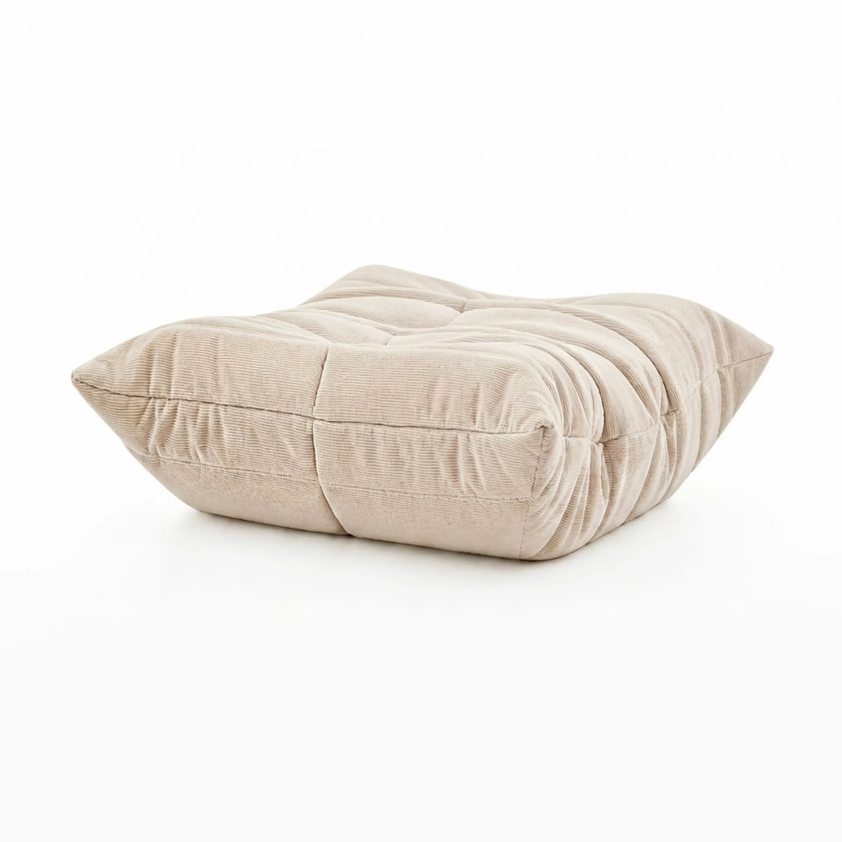 Puf Sitzolo Podi de color beige con superficie acolchada de hjh LIVING