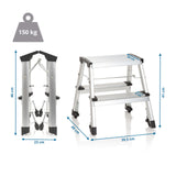 Dibujo dimensional de la Escalera plegable SOLID VI con una altura de 41 cm y una capacidad de carga de 150 kg de hjh OFFICE
