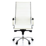 Sillón de oficina profesional PARMA 20 en color crema con costura transversal y base de cinco ruedas de hjh OFFICE – vista de 360° (vista frontal 0°)