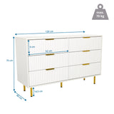 Plano dimensional del aparador HJELLE con un ancho de 120 cm y una altura de 75 cm de hjh LIVING