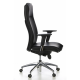 Sillón de alta gama MURANO 20 negro con reposabrazos y base de cinco ruedas de hjh OFFICE – vista de 360° (vista lateral 80°)