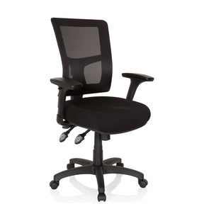 Schwarzer Profi-Chefsessel IMPACT PRO mit Netzrückenlehne und Armlehnen von hjh OFFICE