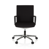 Silla de oficina profesional MOVE-TEC 3D negra con reposabrazos y base de cinco ruedas de hjh OFFICE – vista de 360° (vista frontal 0°)