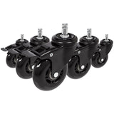 5x ROLO SKATE S 11mm/75mm con frendo de estacionamiento | Suelos duros - Ruedas para sillas 