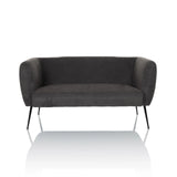 Sofá de diseño gris HAYRIVER con patas negras finas de hjh LIVING – vista de 360° (vista frontal 0°)
