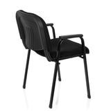 Silla de cuatro patas XT 650 negra con reposabrazos y asiento acolchado de hjh OFFICE – vista de 360° (vista trasera en diagonal 120°)
