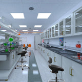 Sillas de mostrador WORK MF negras con altura regulable en un laboratorio de hjh OFFICE