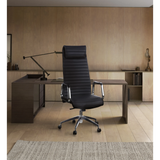 Sillón de alta gama ASPERA 20 en negro con tapicería acanalada y reposabrazos brillantes de hjh OFFICE