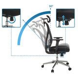 Ajuste del respaldo hasta 90 grados de la silla de oficina profesional RALOO PRO de hjh OFFICE