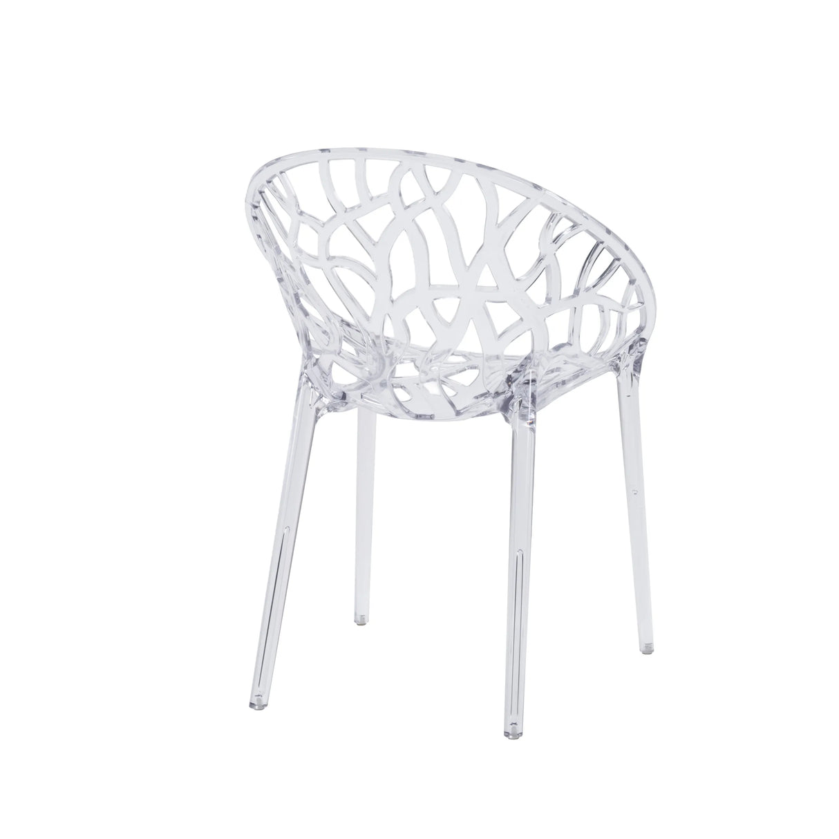 Silla de cuatro patas Artifo T de aspecto transparente con respaldo de malla de hjh LIVING