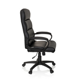 Sillón de oficina profesional FUTURA 100 negro con tapicería acolchada y base de cinco ruedas de hjh OFFICE – vista de 360° (vista lateral 80°)