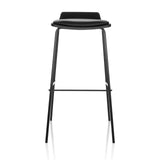 Taburete de bar negro LONSO 10 con asiento acolchado y un reposapiés de hjh OFFICE – vista de 360° (vista frontal 0°)