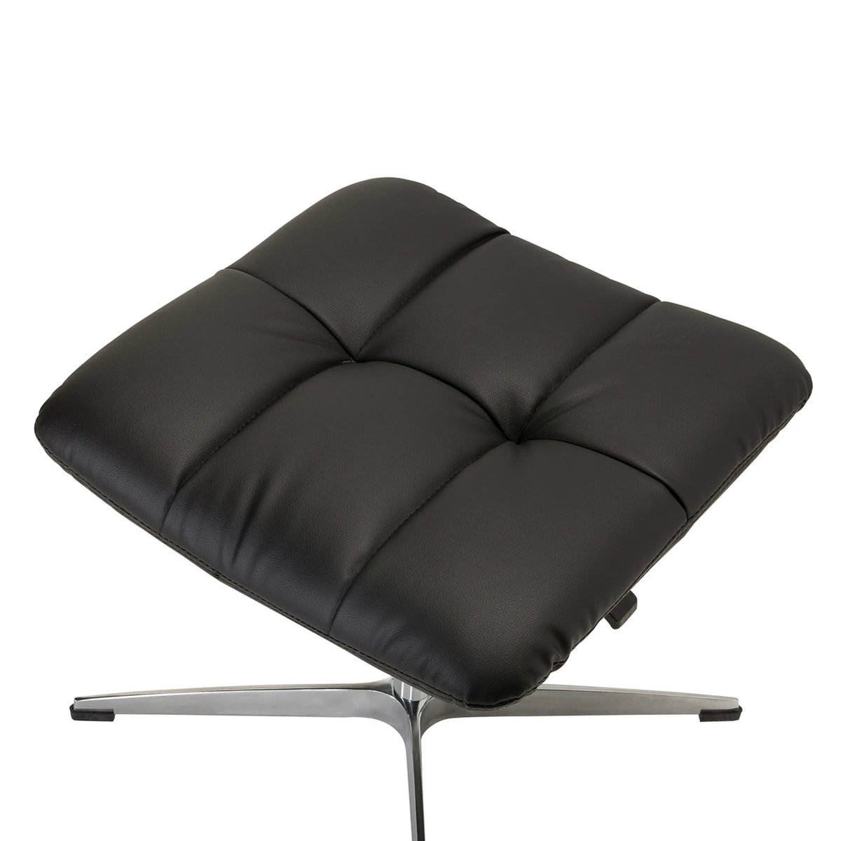 Asiento cuadrado de cuero sintético negro del taburete tapizado SARANTO de hjh OFFICE