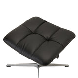 Asiento cuadrado de cuero sintético negro del taburete tapizado SARANTO de hjh OFFICE