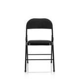 Silla plegable TUDELA II negra con tapicería de tela de hjh OFFICE – vista de 360° (vista frontal 0°)