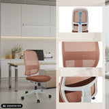 Silla de oficina profesional Minoro W en blanco y marrón con respaldo regulable en altura de hjh OFFICE (imagen generada por IA)