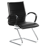 Silla de viga voladiza PARMA V negra con travesaños y reposabrazos de hjh OFFICE – vista de 360° (vista frontal en diagonal 40°)