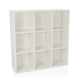 Estante BJORKE blanco con nueve compartimentos cuadrados abiertos de hjh LIVING – vista de 360° (vista frontal 15°)